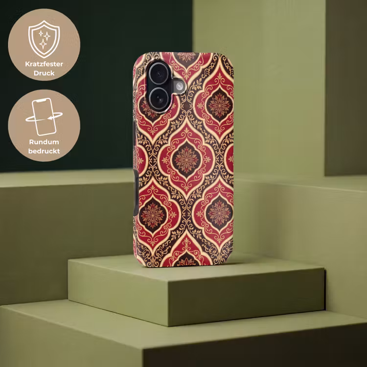 Handyhülle Toughcase - Muster – Ornament – Barock – Rot – Gold — 7