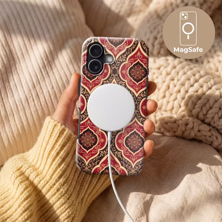 Handyhülle Toughcase - Muster – Ornament – Barock – Rot – Gold — 8