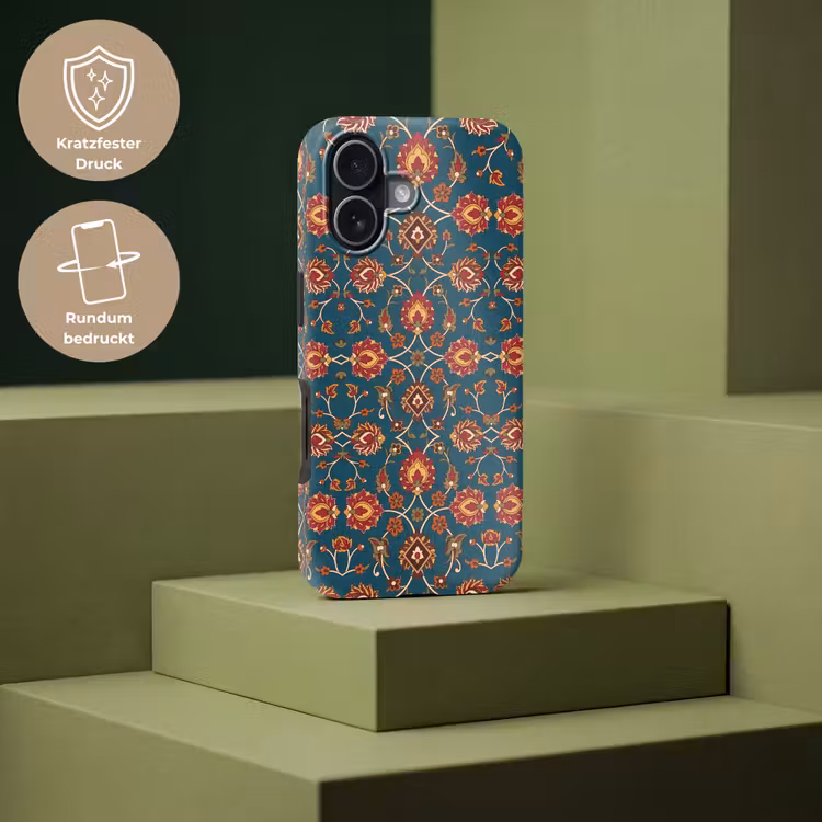 Handyhülle Toughcase - Ornament – Flora – Traditionell – Klassisch – Blaugrün — 7