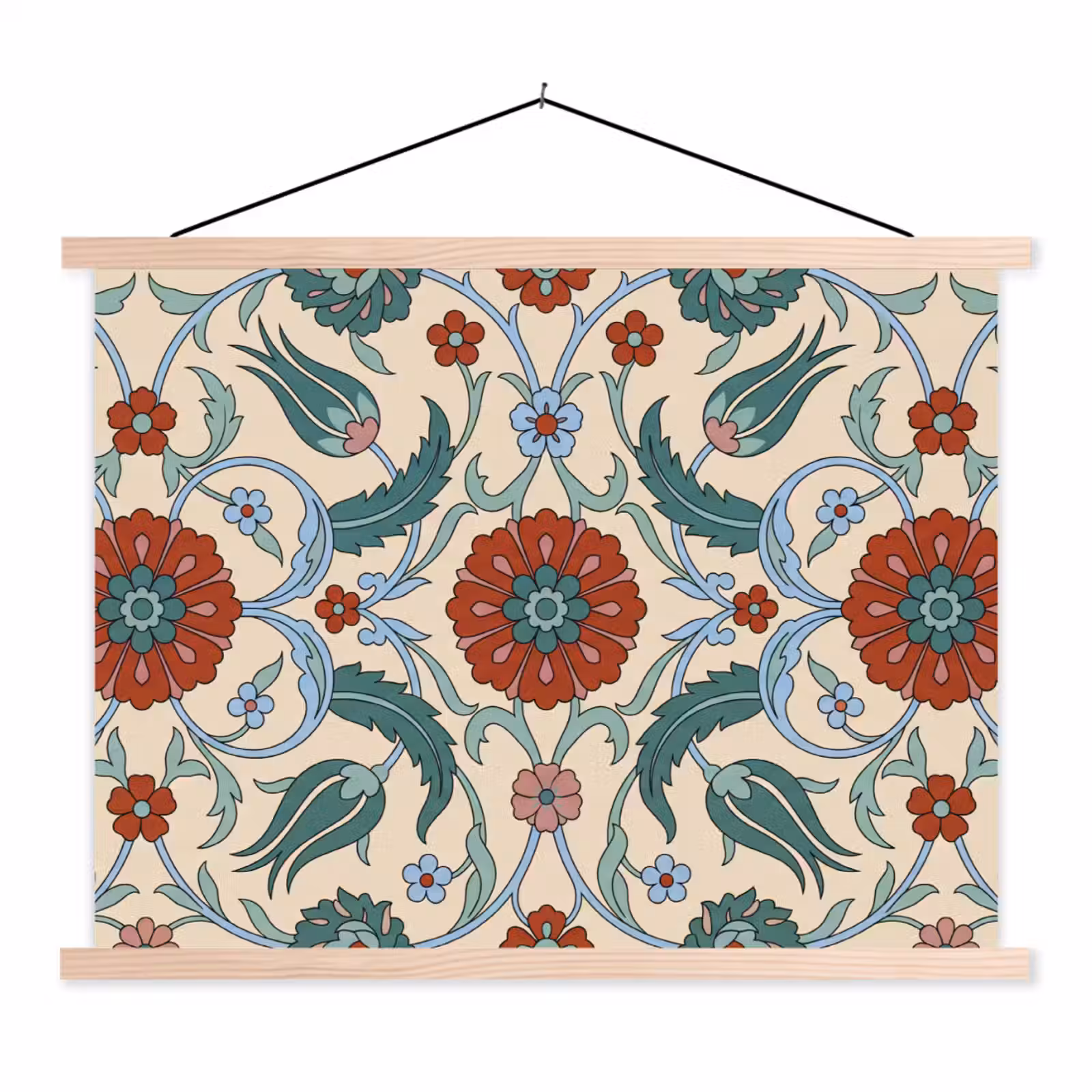 Stoffbild - Blumen – Muster – Klassisch – Dekoration – Farbenfroh — 1