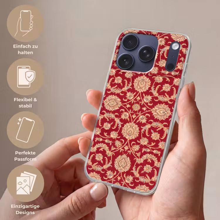 Handyhülle - Muster – Blume – Klassisch – Orientalisch – Rot — 4