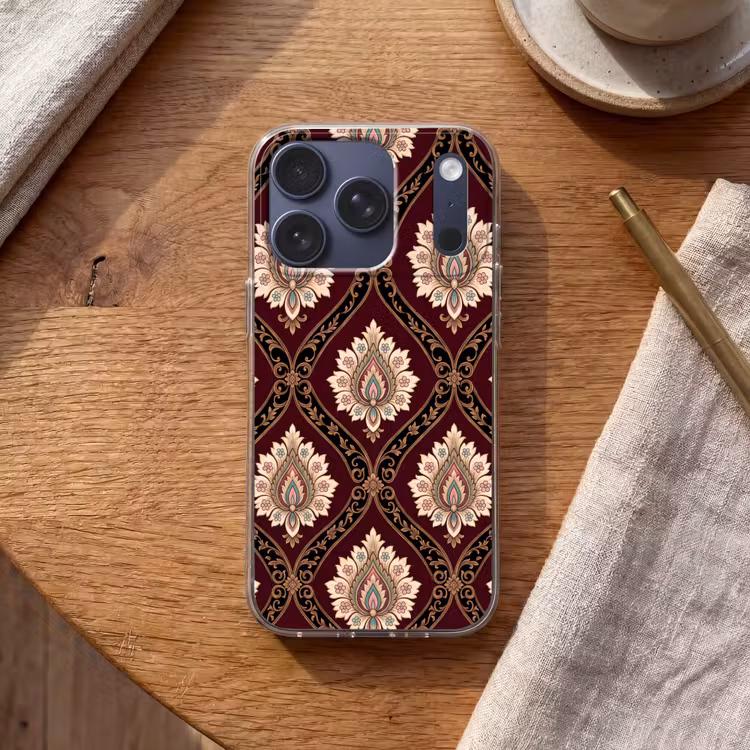 Handyhülle - Muster – Blumenmotiv – Dekoration – Klassisch – Rot — 2