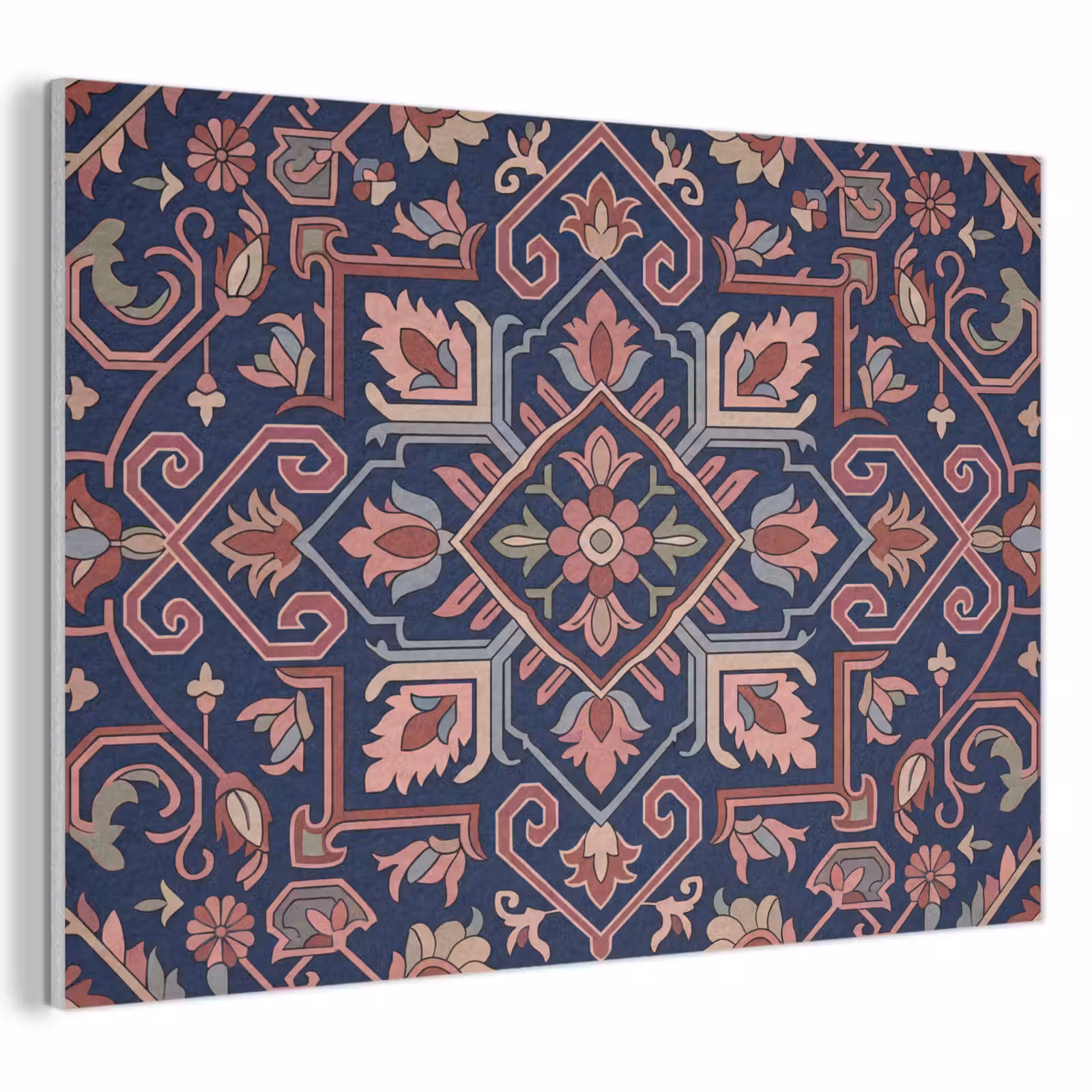 Akustikbild - Muster – Orientalisch – Blumig – Blau – Klassisch — 1