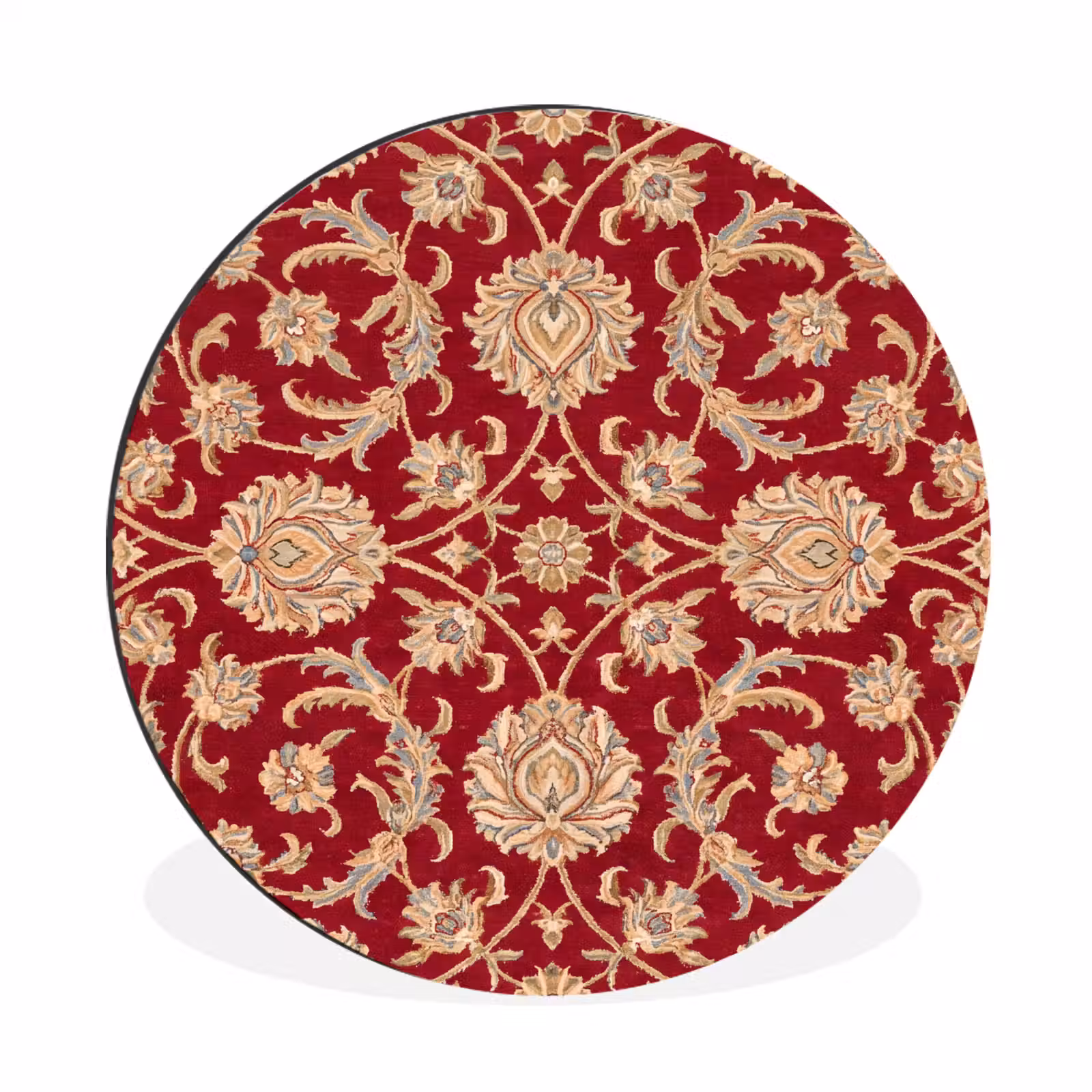 Alu-Dibond-Bild Rund - Muster – Blume – Klassisch – Orientalisch – Rot — 1