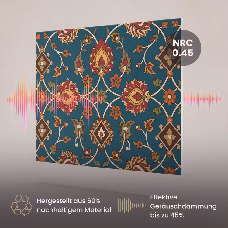 Akustikbild - Ornament – Flora – Traditionell – Klassisch – Blaugrün — 3