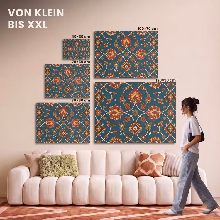 Akustikbild - Ornament – Flora – Traditionell – Klassisch – Blaugrün — 7