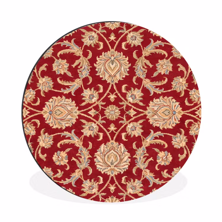 Alu-Dibond-Bild Rund - Muster – Blume – Klassisch – Orientalisch – Rot — 1