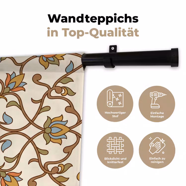 Wandteppich - Muster – Blumen – Ornament – Bunt — 7