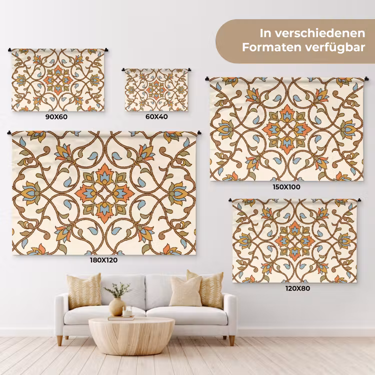 Wandteppich - Muster – Blumen – Ornament – Bunt — 8