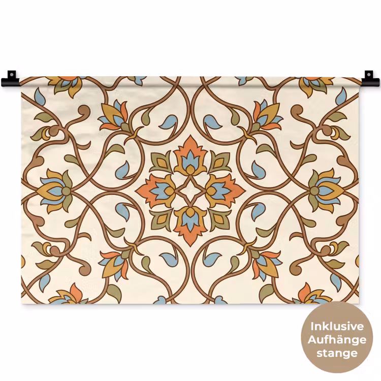 Wandteppich - Muster – Blumen – Ornament – Bunt — 9