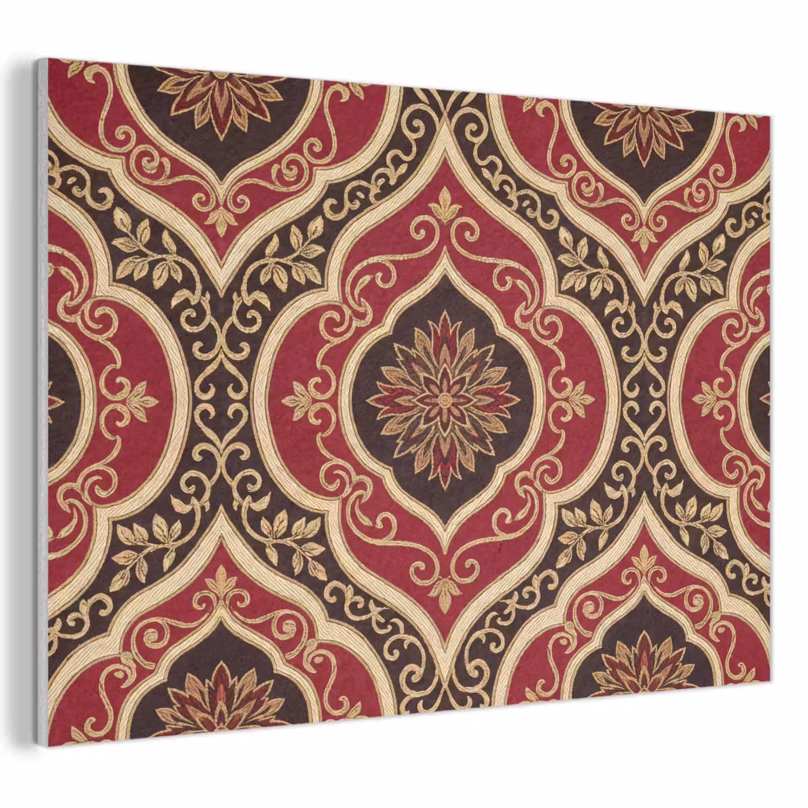 Akustikbild - Muster – Ornament – Barock – Rot – Gold — 1