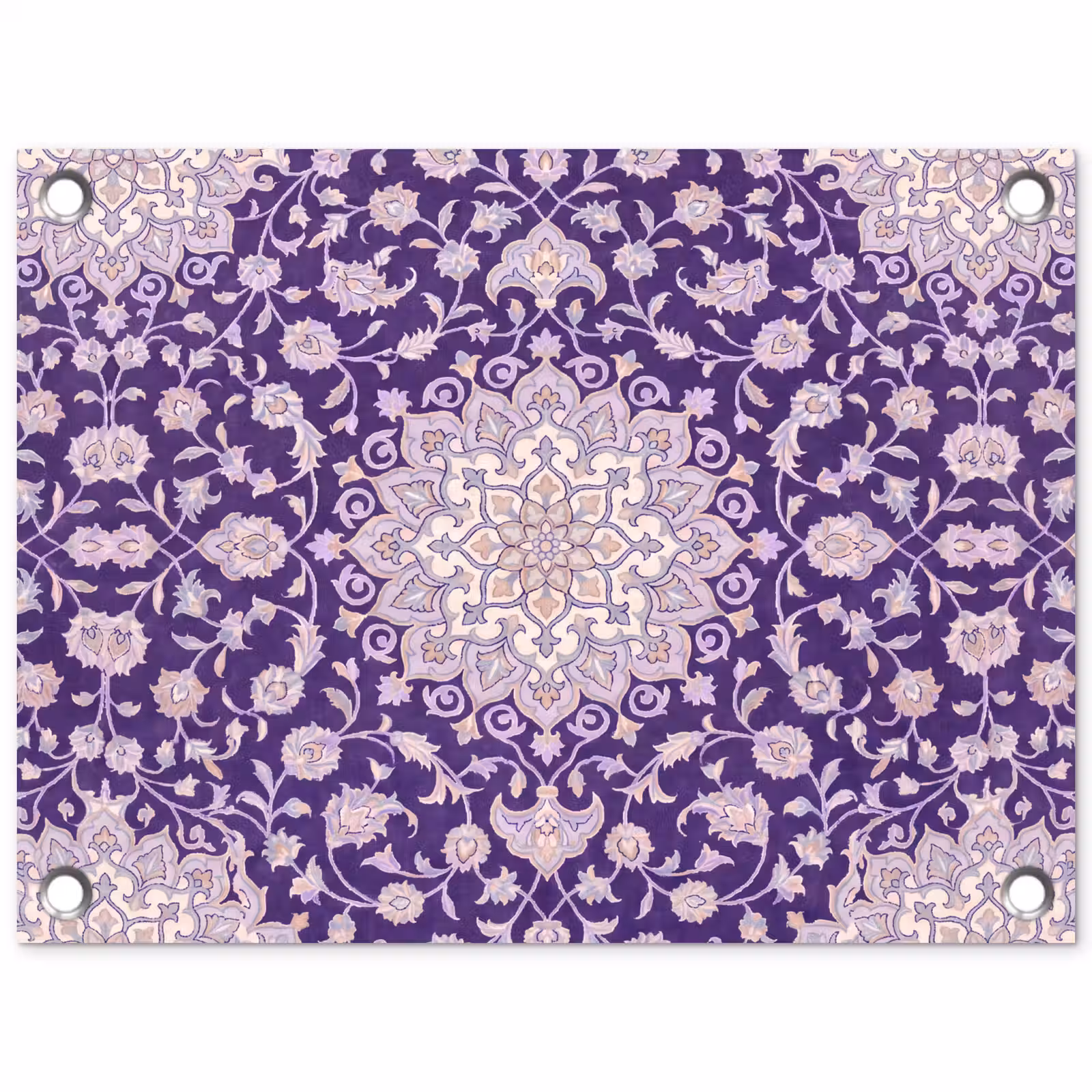 Gartenposter - Muster – Medaillon – Orientalisch – Lila – Dekoration — 1