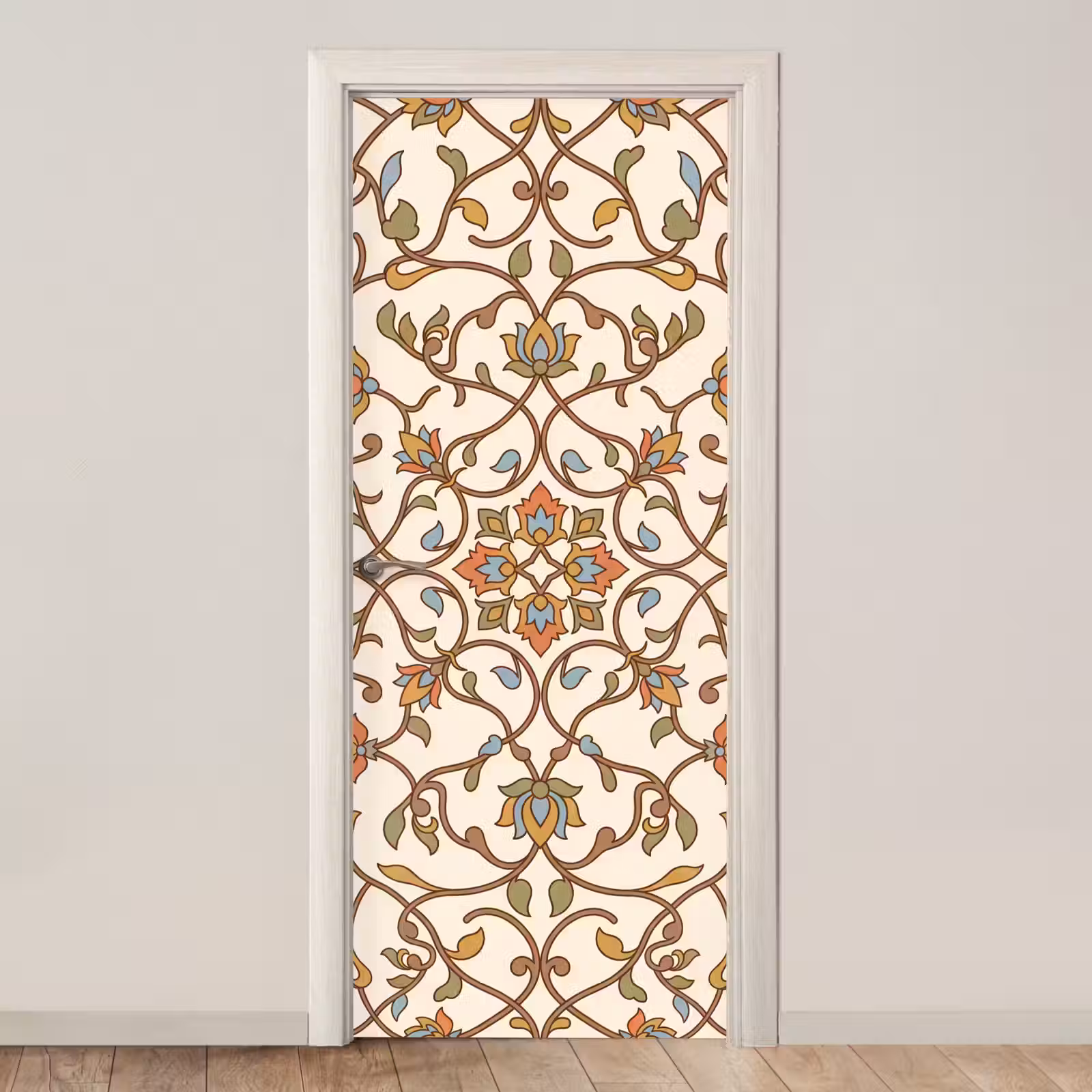Türtapete - Muster – Blumen – Ornament – Bunt — 1
