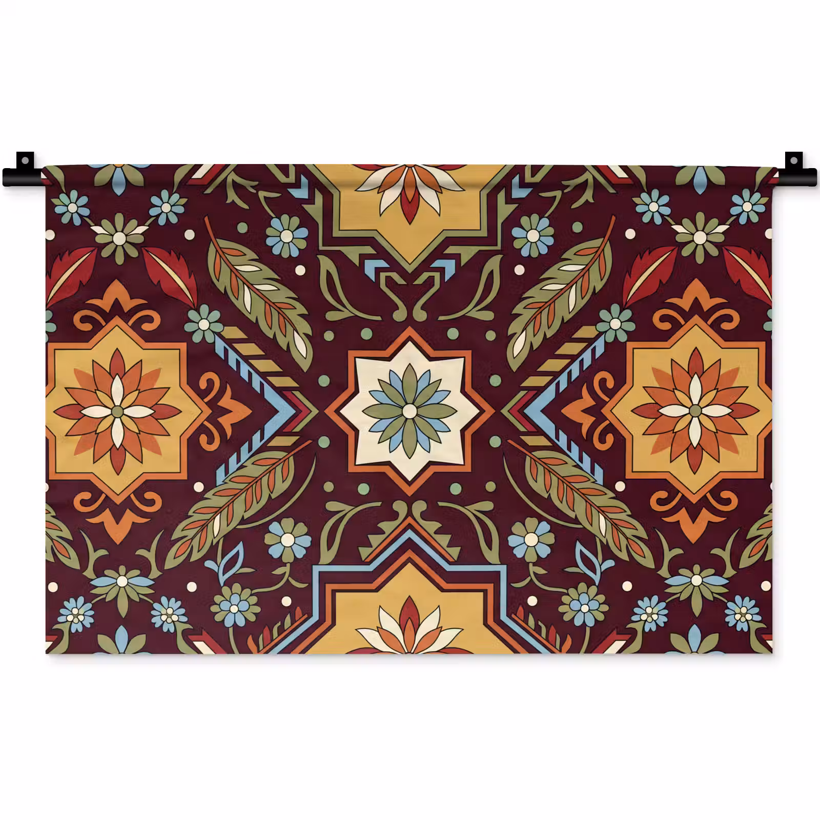 Wandteppich - Muster – Floral – Geometrisch – Farbenfroh – Dekoration — 1