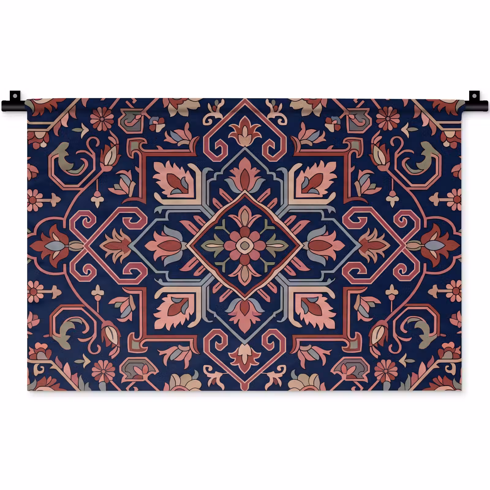 Wandteppich - Muster – Orientalisch – Blumig – Blau – Klassisch — 1