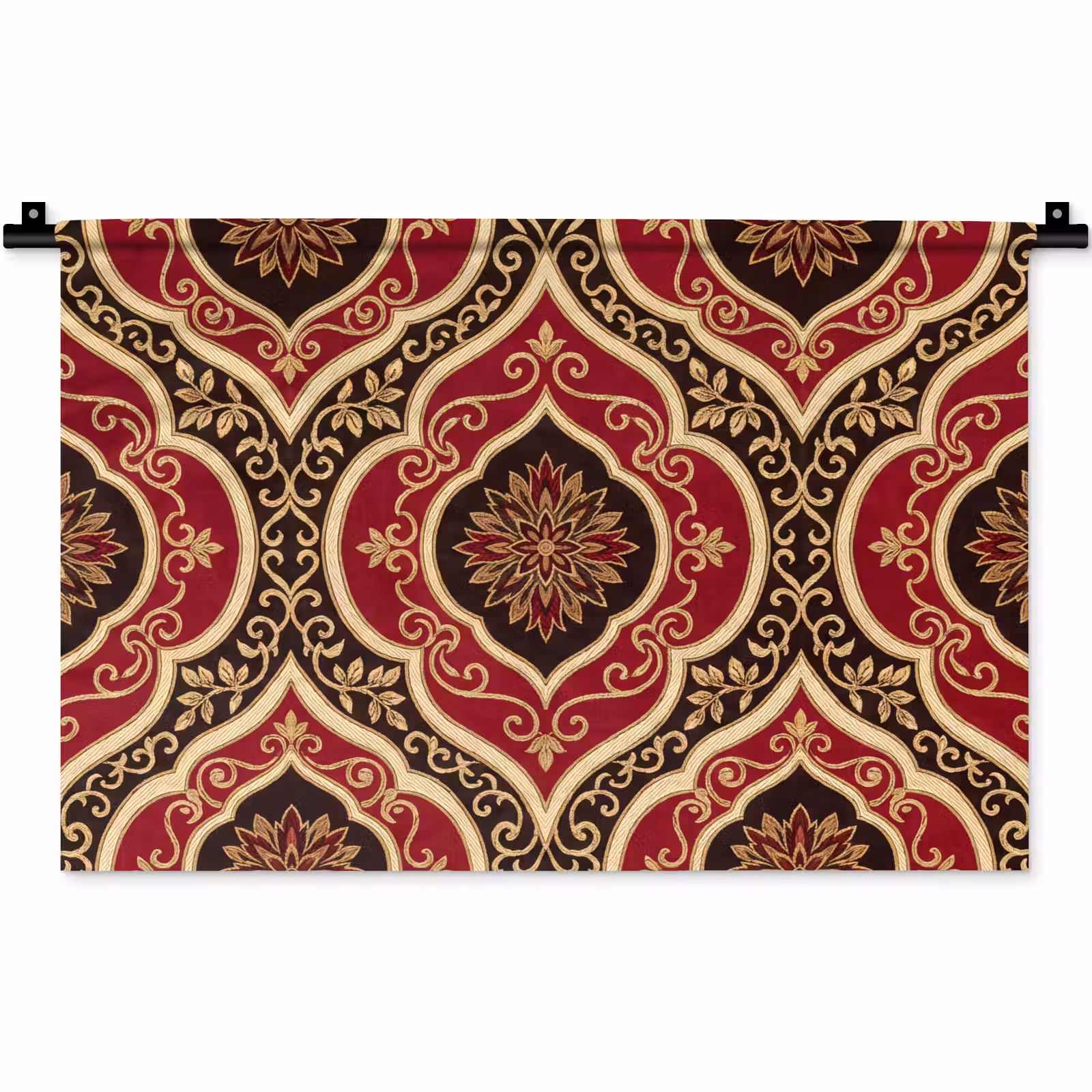 Wandteppich - Muster – Ornament – Barock – Rot – Gold — 1