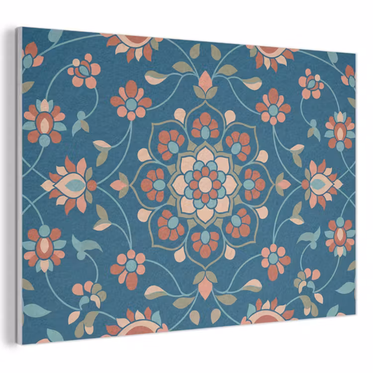 Akustikbild - Blumen – Muster – Natur – Ornament – Blau — 1