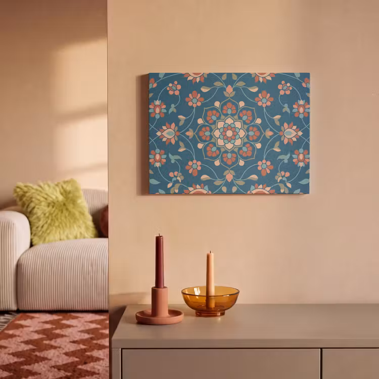 Akustikbild - Blumen – Muster – Natur – Ornament – Blau — 2