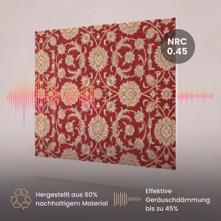 Akustikbild - Muster – Blume – Klassisch – Orientalisch – Rot — 3
