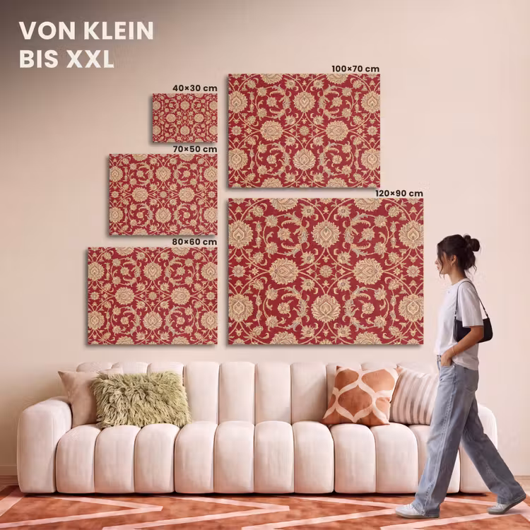 Akustikbild - Muster – Blume – Klassisch – Orientalisch – Rot — 7