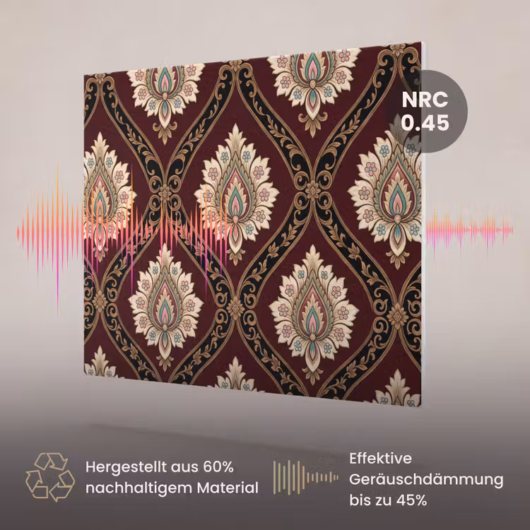 Akustikbild - Muster – Blumenmotiv – Dekoration – Klassisch – Rot — 3