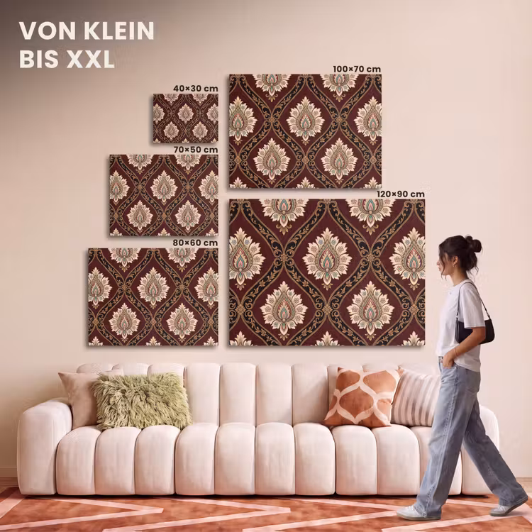 Akustikbild - Muster – Blumenmotiv – Dekoration – Klassisch – Rot — 7