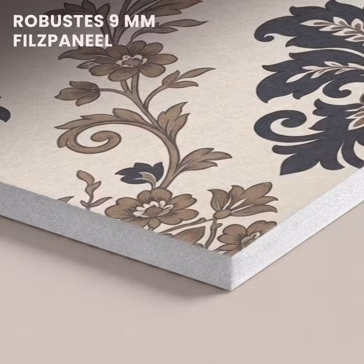 Akustikbild - Muster – Blumenmuster – Klassisch – Beige-Blau — 5