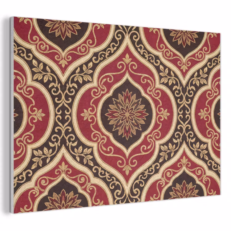 Akustikbild - Muster – Ornament – Barock – Rot – Gold — 1