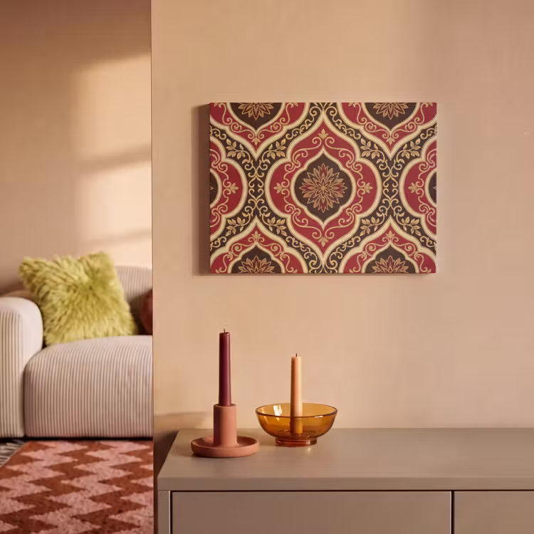 Akustikbild - Muster – Ornament – Barock – Rot – Gold — 2