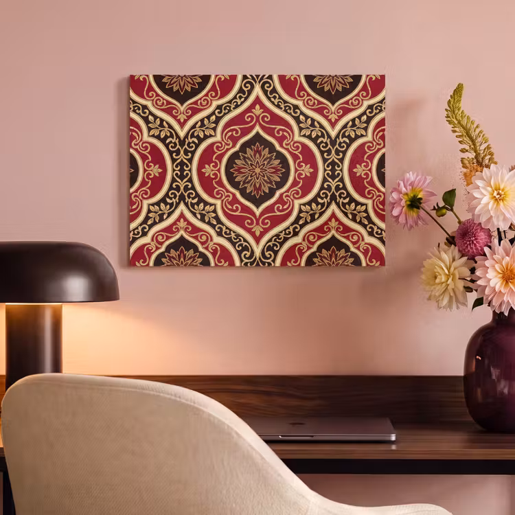 Akustikbild - Muster – Ornament – Barock – Rot – Gold — 6