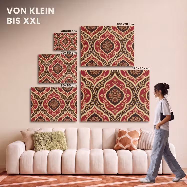 Akustikbild - Muster – Ornament – Barock – Rot – Gold — 7