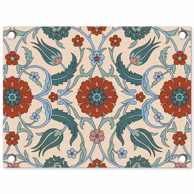 Gartenposter - Blumen – Muster – Klassisch – Dekoration – Farbenfroh — 1