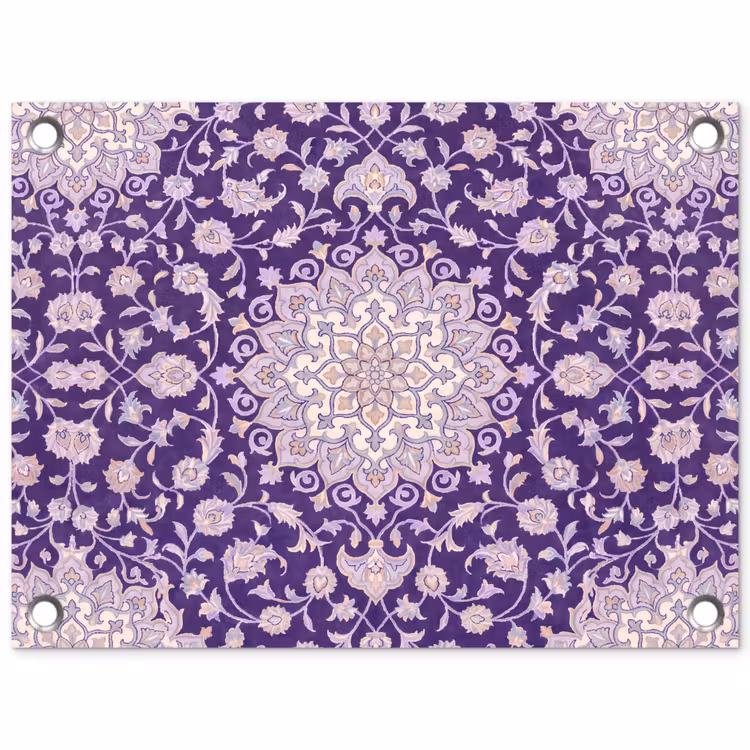 Gartenposter - Muster – Medaillon – Orientalisch – Lila – Dekoration — 1