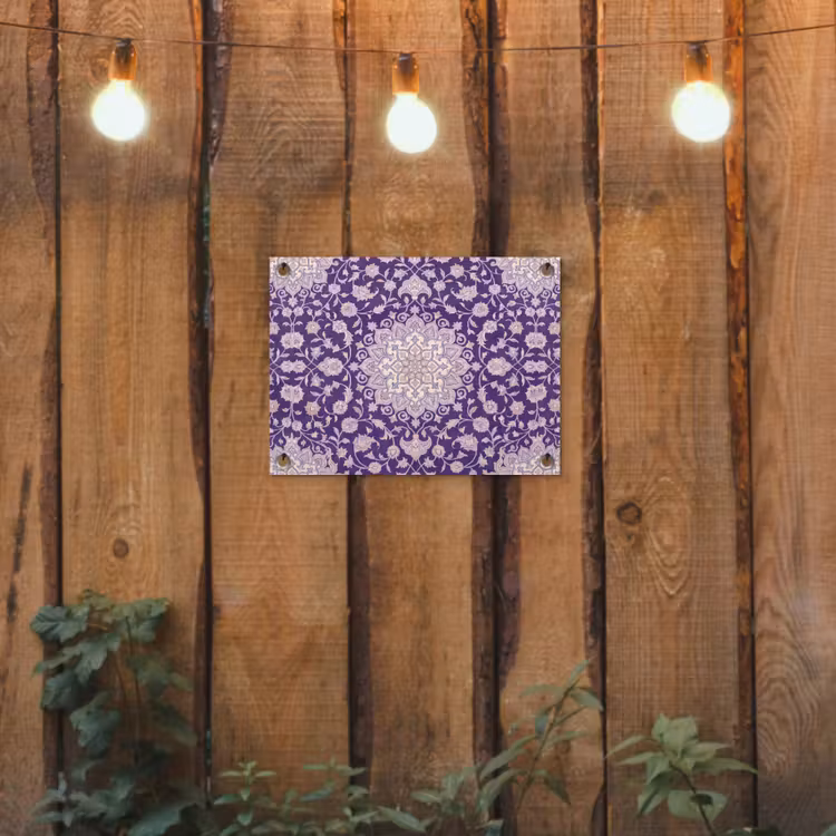 Gartenposter - Muster – Medaillon – Orientalisch – Lila – Dekoration — 2