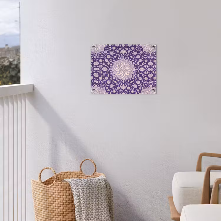 Gartenposter - Muster – Medaillon – Orientalisch – Lila – Dekoration — 5