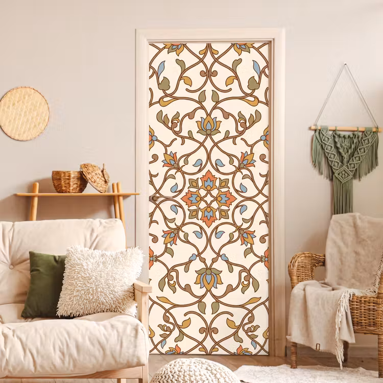 Türtapete - Muster – Blumen – Ornament – Bunt — 3