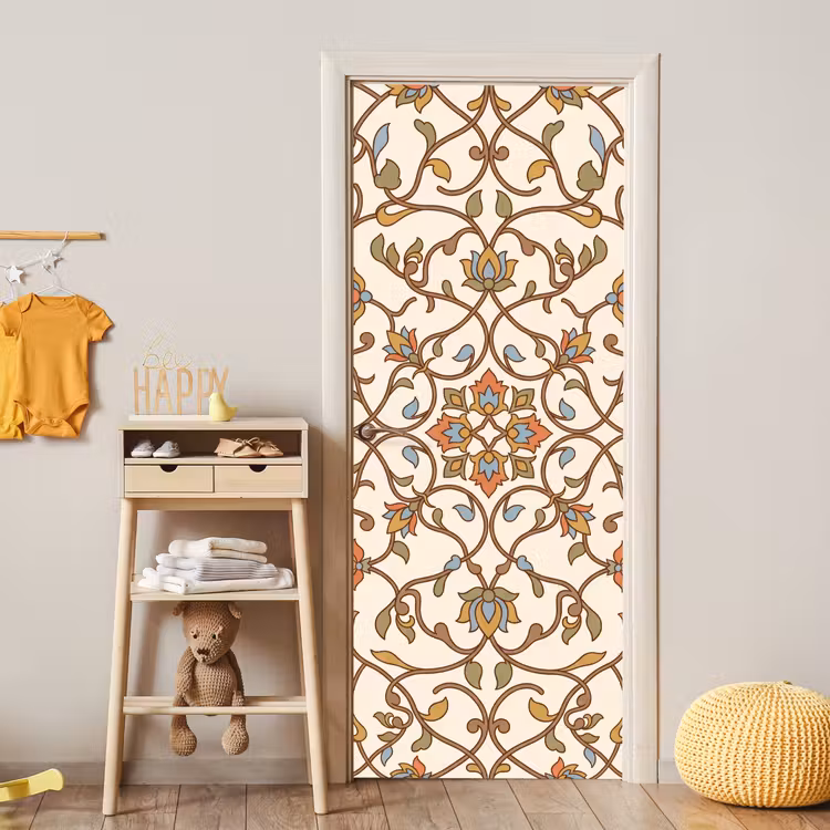 Türtapete - Muster – Blumen – Ornament – Bunt — 5