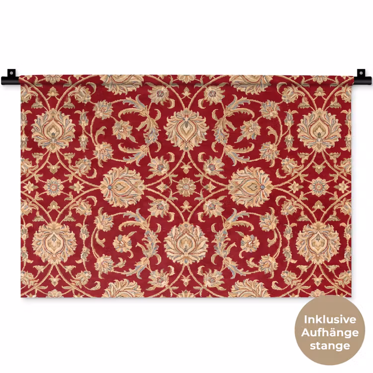 Wandteppich - Muster – Blume – Klassisch – Orientalisch – Rot — 9