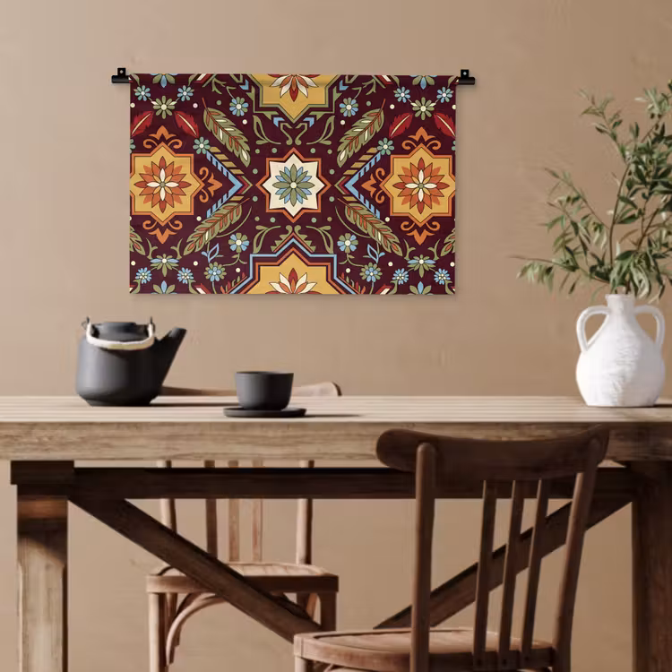 Wandteppich - Muster – Floral – Geometrisch – Farbenfroh – Dekoration — 3