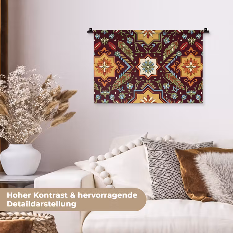 Wandteppich - Muster – Floral – Geometrisch – Farbenfroh – Dekoration — 6