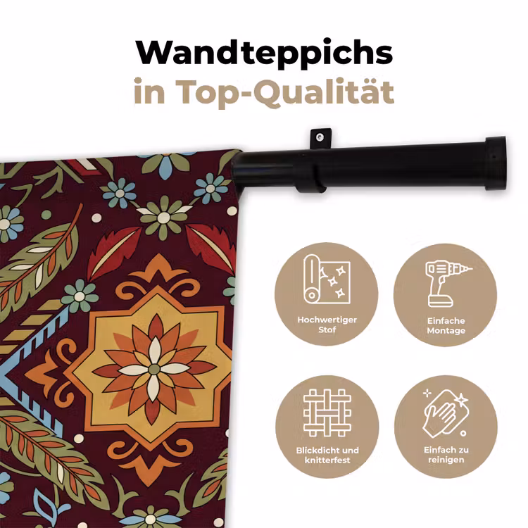Wandteppich - Muster – Floral – Geometrisch – Farbenfroh – Dekoration — 7