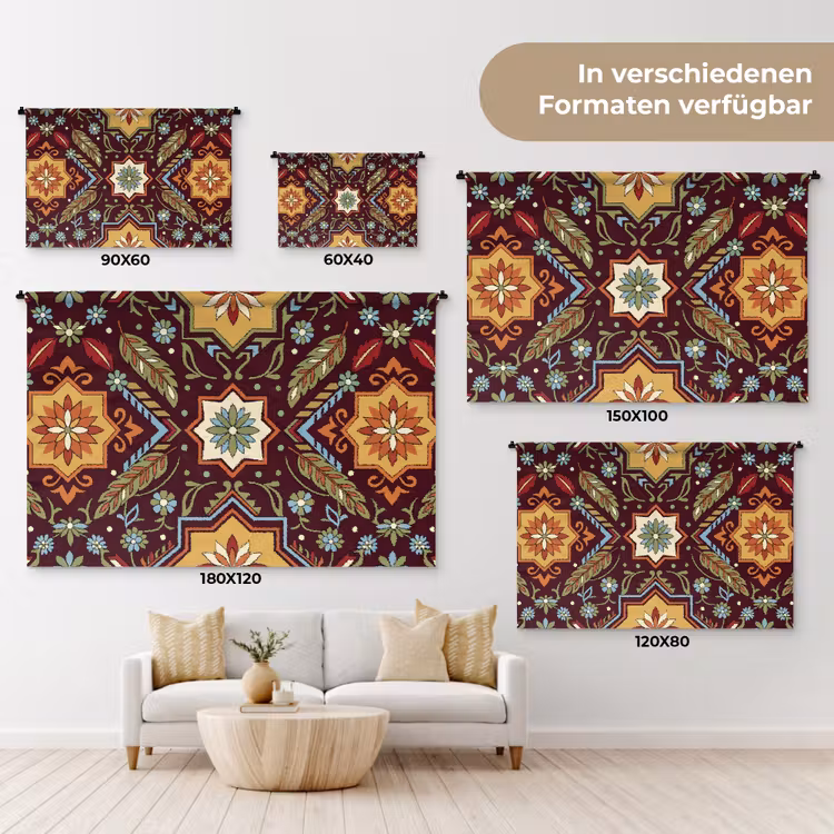 Wandteppich - Muster – Floral – Geometrisch – Farbenfroh – Dekoration — 8