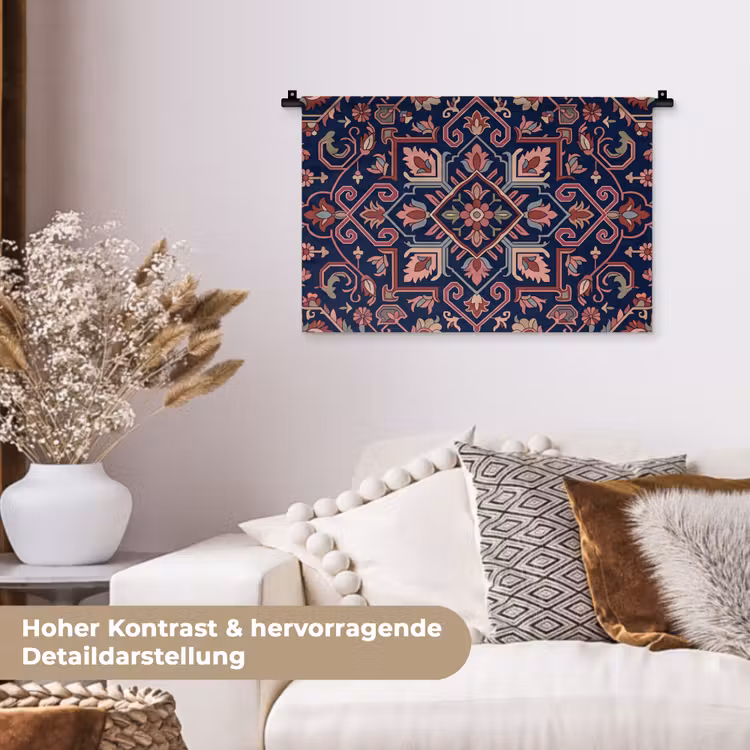 Wandteppich - Muster – Orientalisch – Blumig – Blau – Klassisch — 6