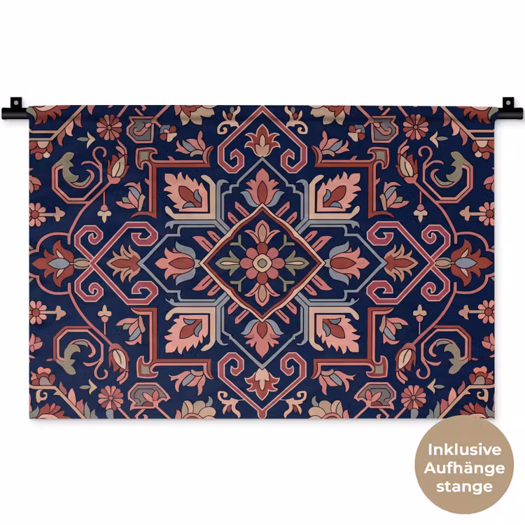 Wandteppich - Muster – Orientalisch – Blumig – Blau – Klassisch — 9