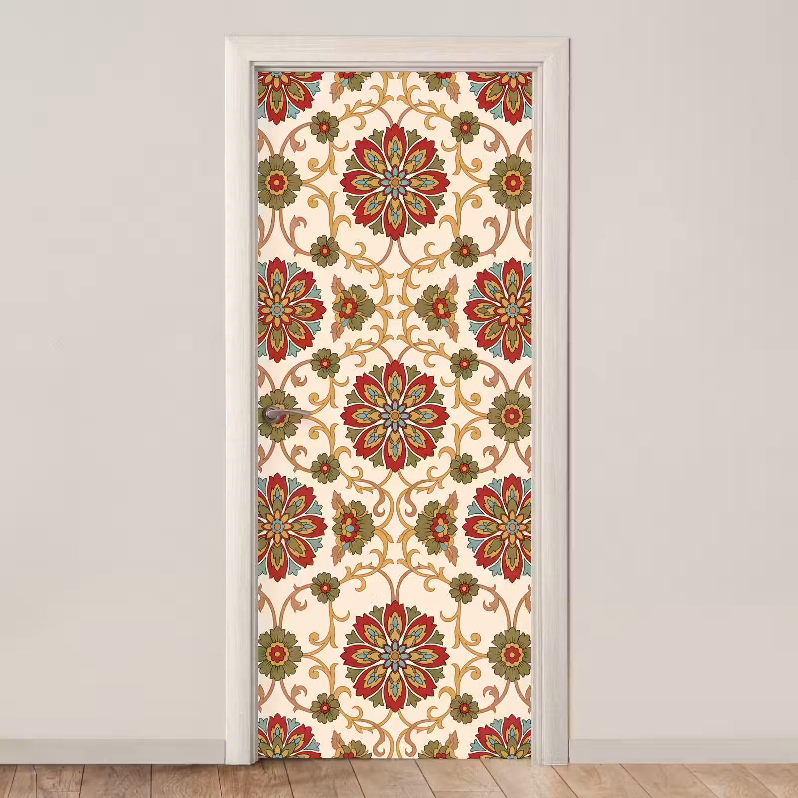Türtapete - Muster – Blumen – Ornament – Klassisch – Farbenfroh — 1
