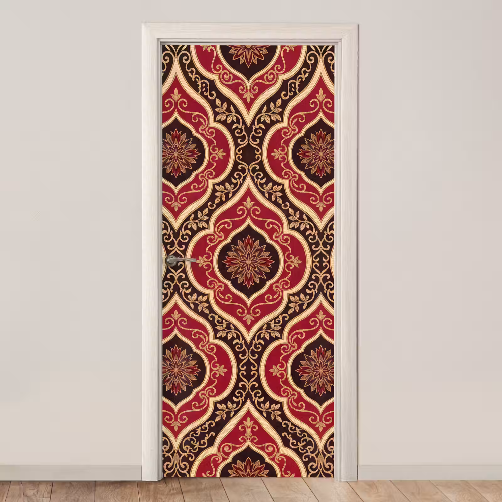 Türtapete - Muster – Ornament – Barock – Rot – Gold — 1