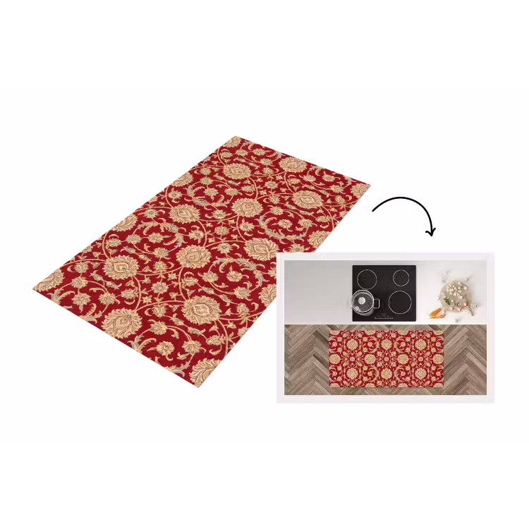 Küchenläufer - Muster – Blume – Klassisch – Orientalisch – Rot — 1