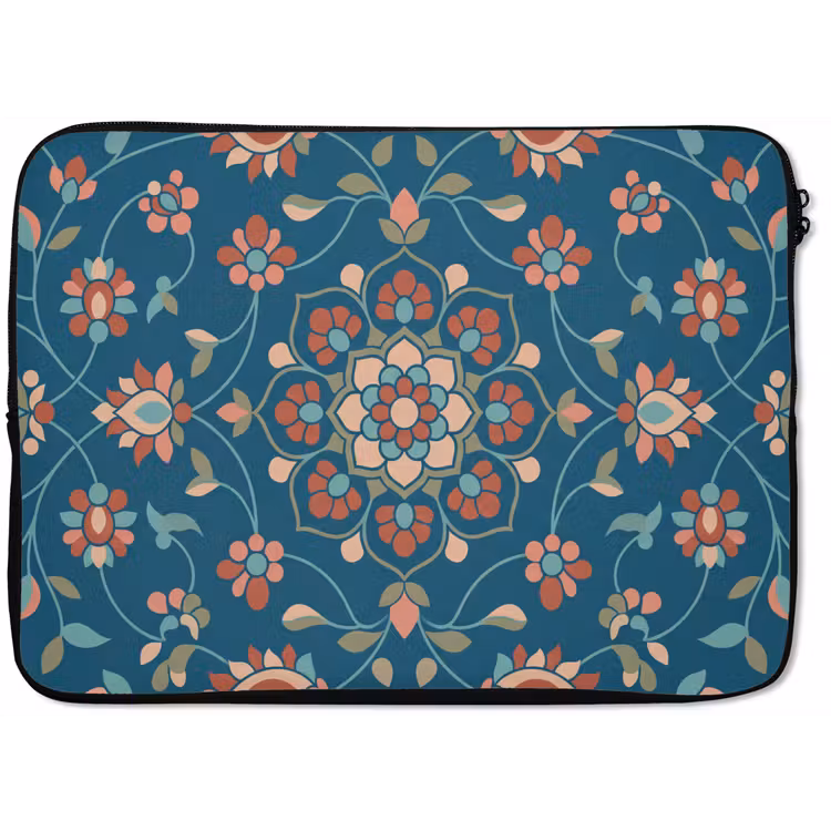 Laptop hülle - Blumen – Muster – Natur – Ornament – Blau — 1