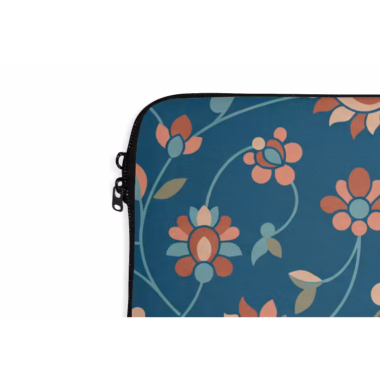 Laptop hülle - Blumen – Muster – Natur – Ornament – Blau — 5