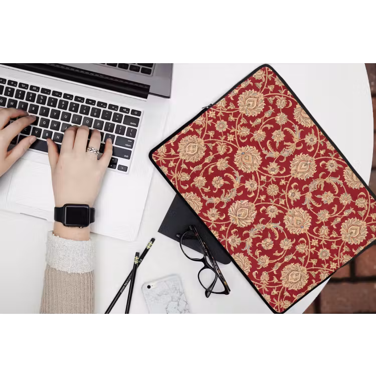Laptop hülle - Muster – Blume – Klassisch – Orientalisch – Rot — 3